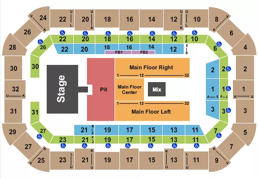 DUSTIN LYNCH Seating Map Seating Chart
