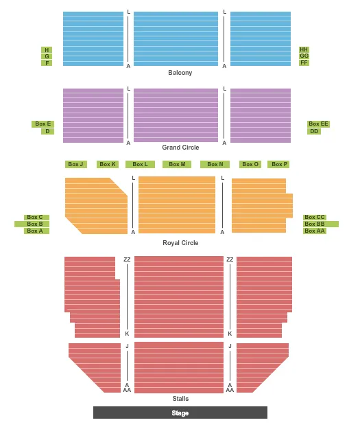 END STAGE Seating Map Seating Chart