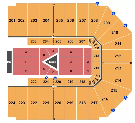 CENTER STAGE Seating Map Seating Chart