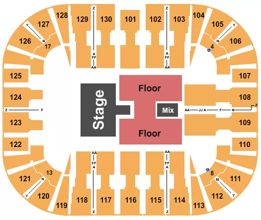 LEE BRICE Seating Map Seating Chart