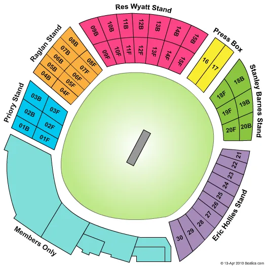 CRICKET Seating Map Seating Chart