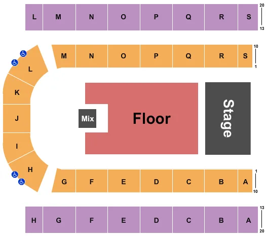 ENDSTAGE FLOOR Seating Map Seating Chart