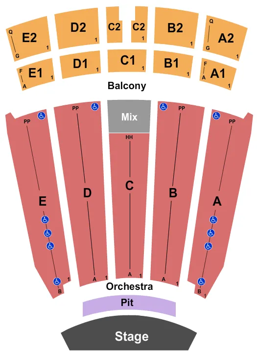 END STAGE PIT Seating Map Seating Chart