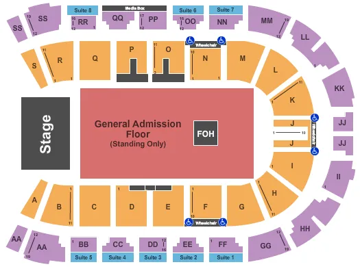 VISITLETHBRIDGECOM ARENA ENDSTAGE GA FLR Seating Map Seating Chart