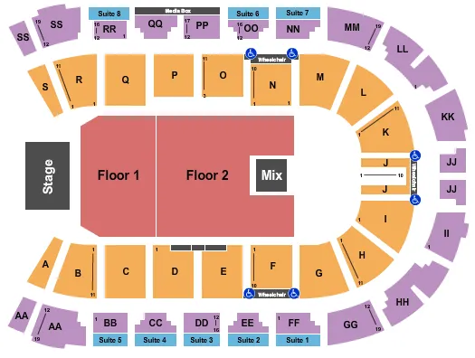 VISITLETHBRIDGECOM ARENA JIM GAFFIGAN Seating Map Seating Chart