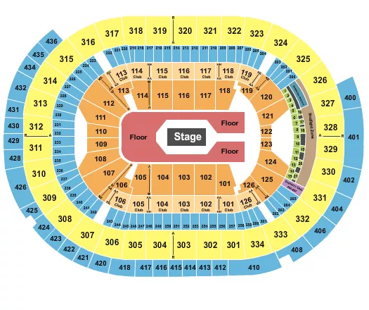 CENTER STAGE GA FLOOR Seating Map Seating Chart