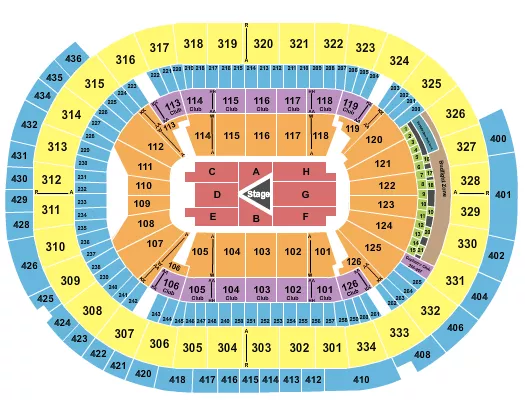 CENTER STAGE 2 Seating Map Seating Chart