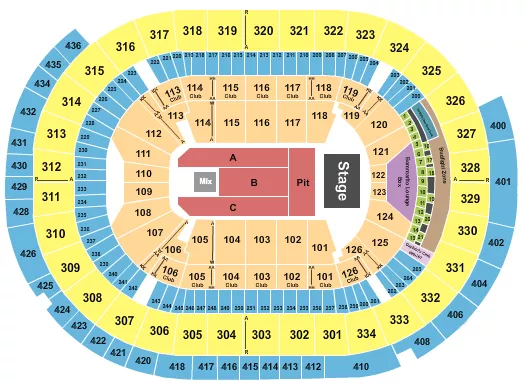 ENDSTAGE PIT FLR A C Seating Map Seating Chart