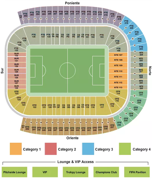 SOCCER WC CATEGORY Seating Map Seating Chart