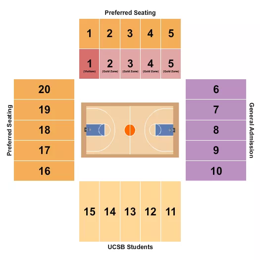 BASKETBALL MENS Seating Map Seating Chart