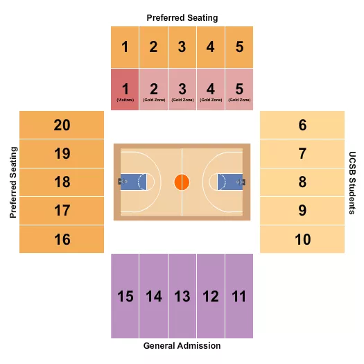 BASKETBALL WOMENS Seating Map Seating Chart
