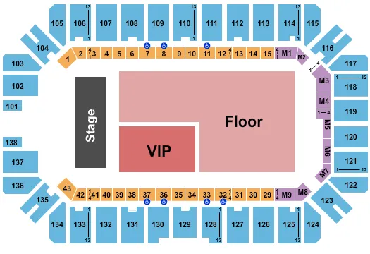 CODY JOHNSON Seating Map Seating Chart