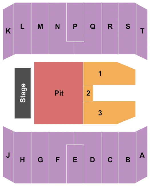 FAIR PARK COLISEUM DALLAS ENDSTAGE GA PIT Seating Map Seating Chart