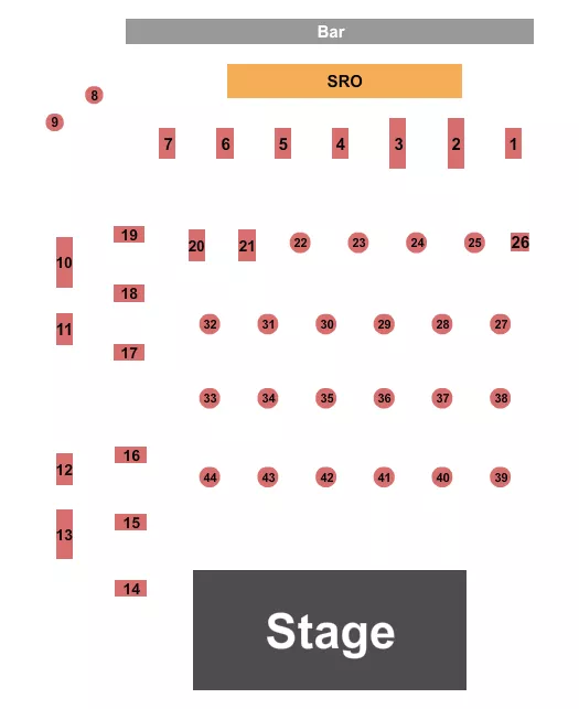 ENDSTAGE TABLES 2 Seating Map Seating Chart