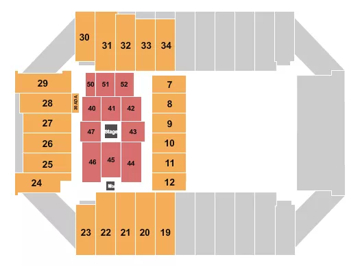 CENTER STAGE 1 Seating Map Seating Chart