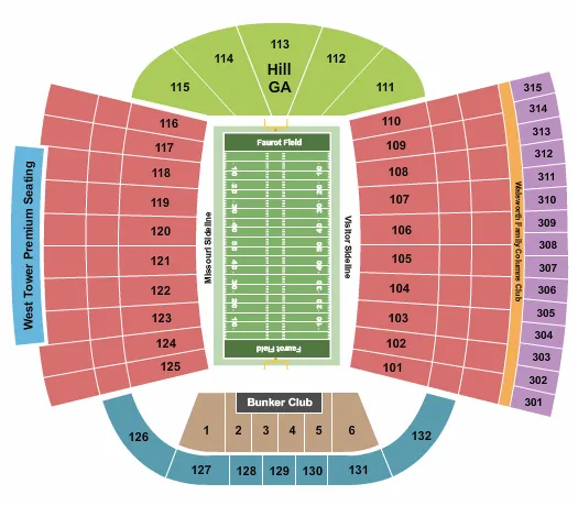 FOOTBALL 2019 Seating Map Seating Chart