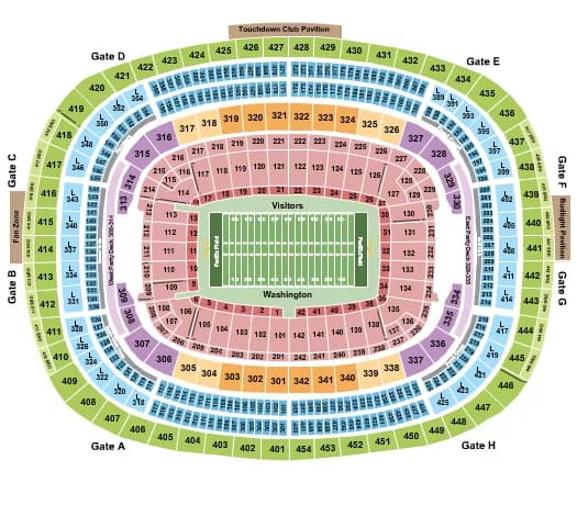 FOOTBALL NO VFS Seating Map Seating Chart