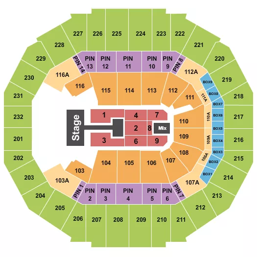 KIRK FRANKLIN Seating Map Seating Chart