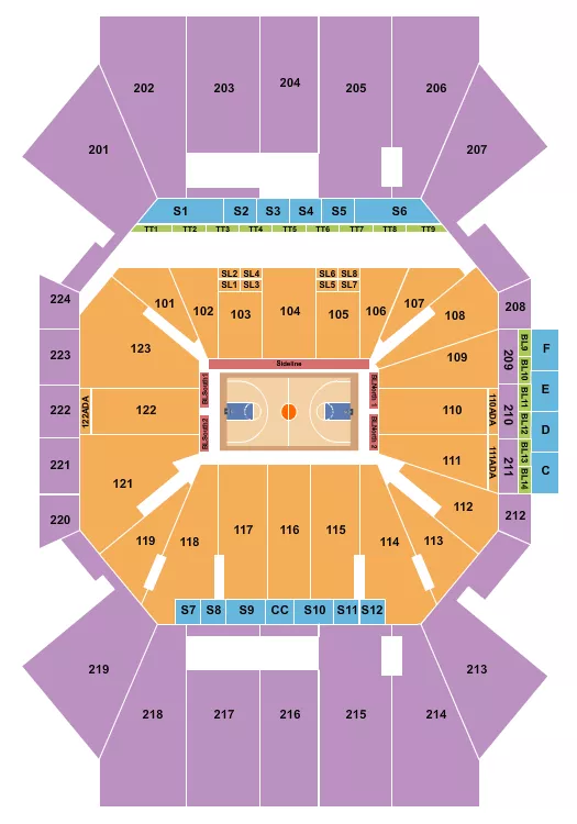 BASKETBALL Seating Map Seating Chart