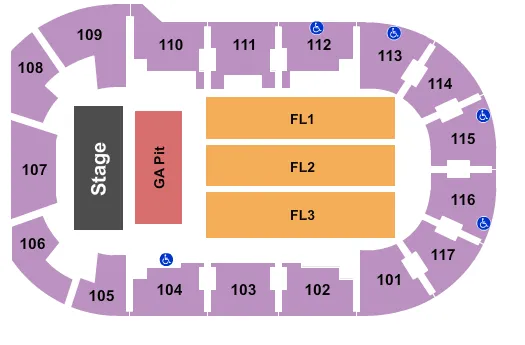 ENDSTAGE GA PIT Seating Map Seating Chart