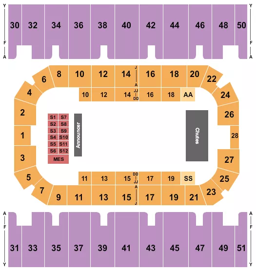 RODEO 4 Seating Map Seating Chart