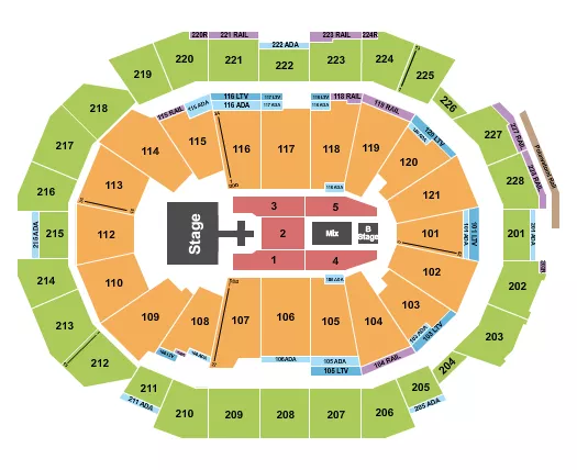 DEF LEPPARD Seating Map Seating Chart