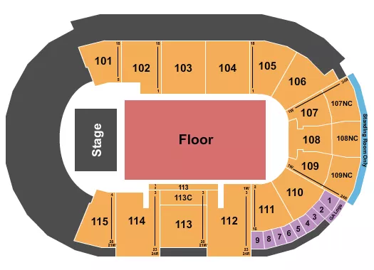 ENDSTAGE GA FLOOR Seating Map Seating Chart
