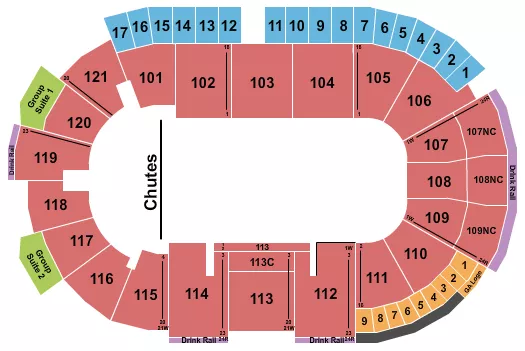 RODEO Seating Map Seating Chart