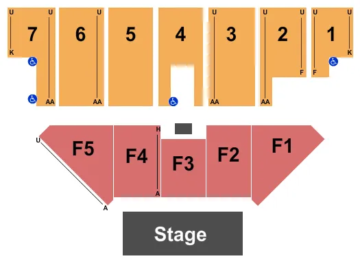 FIVE FLAGS CENTER ARENA ENDSTAGE 2 Seating Map Seating Chart