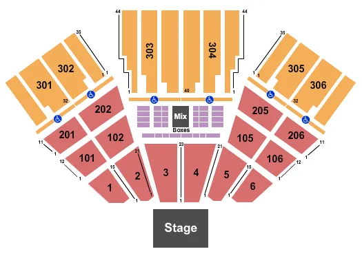 END STAGE Seating Map Seating Chart