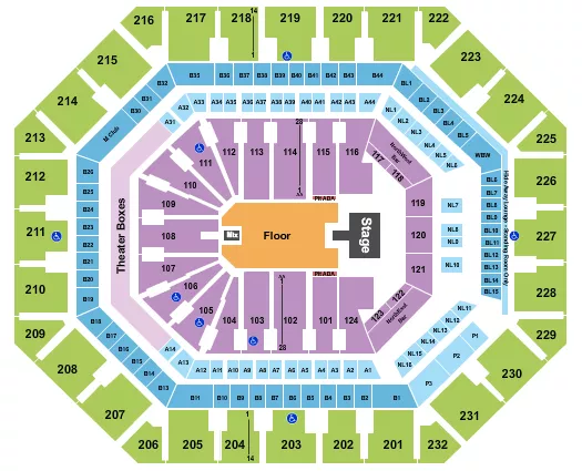 ENDSTAGE GA FLOOR W CATWALK Seating Map Seating Chart