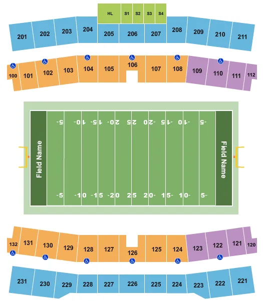 FOOTBALL Seating Map Seating Chart