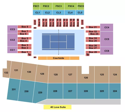 TENNIS Seating Map Seating Chart