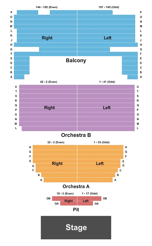 ENDSTAGE Seating Map Seating Chart