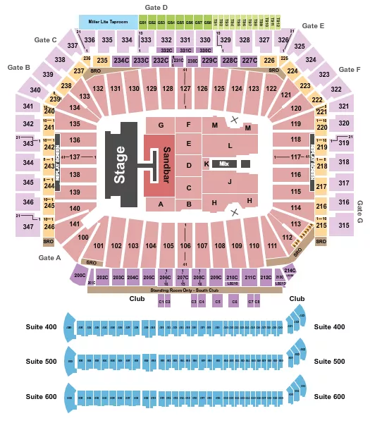 KENNY CHESNEY 1 Seating Map Seating Chart