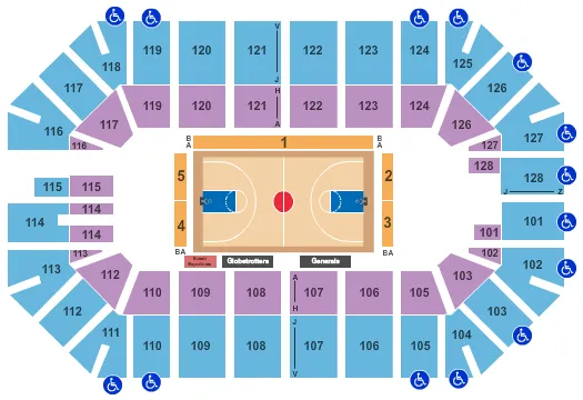 HARLEM GLOBETROTTERS Seating Map Seating Chart