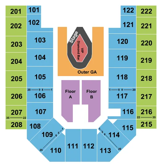 TOBY KEITH Seating Map Seating Chart