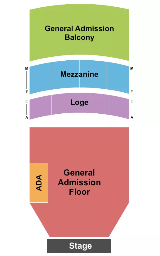 FOX THEATER OAKLAND ENDSTAGE GA BALCONY 2 Seating Map Seating Chart