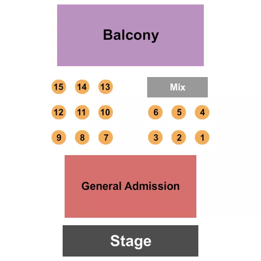 FOX THEATER SALINAS ENDSTAGE TABLES 3 W GA FLR BALC Seating Map Seating Chart