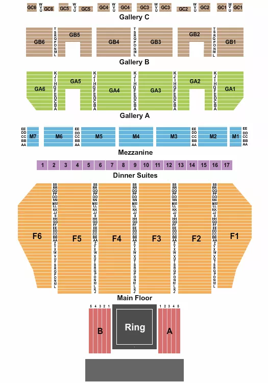 FOX THEATRE DETROIT WWE Seating Map Seating Chart