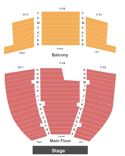 END STAGE Seating Map Seating Chart