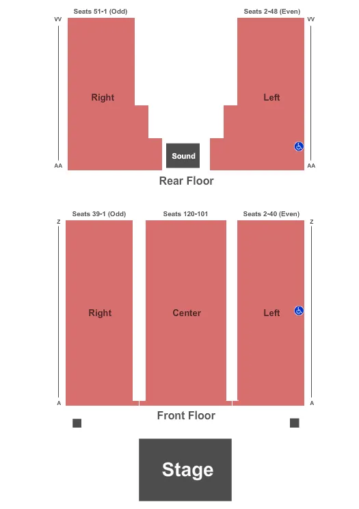 ENDSTAGE RESERVED Seating Map Seating Chart