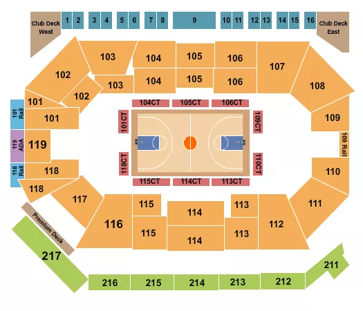 BASKETBALL 3 Seating Map Seating Chart