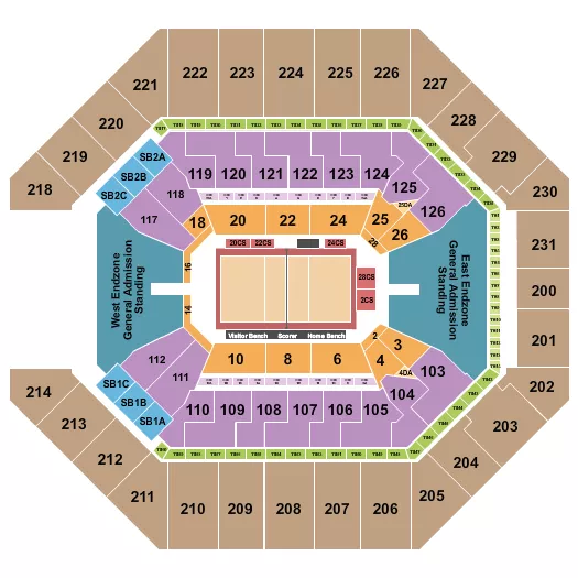 LOVB VOLLEYBALL Seating Map Seating Chart