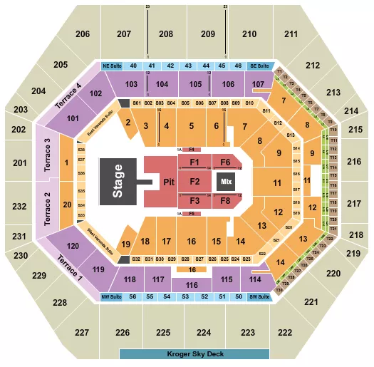ENDSTAGE GA PIT W CATWALK Seating Map Seating Chart