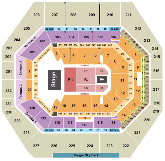 ENDSTAGE PIT FLR1 8 Seating Map Seating Chart