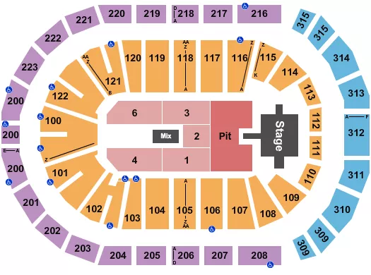 ENDSTAGE PIT Seating Map Seating Chart
