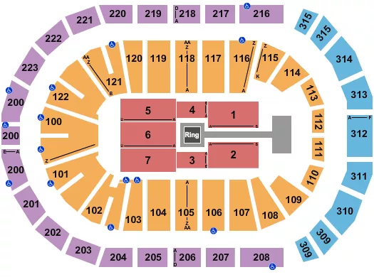 WRESTLING LUCHA LIBRE Seating Map Seating Chart