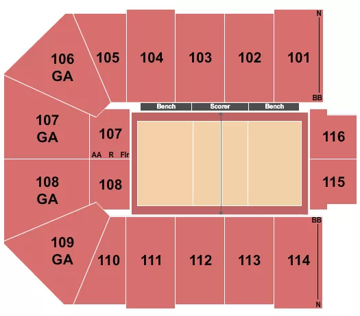 VOLLEYBALL LOVB Seating Map Seating Chart