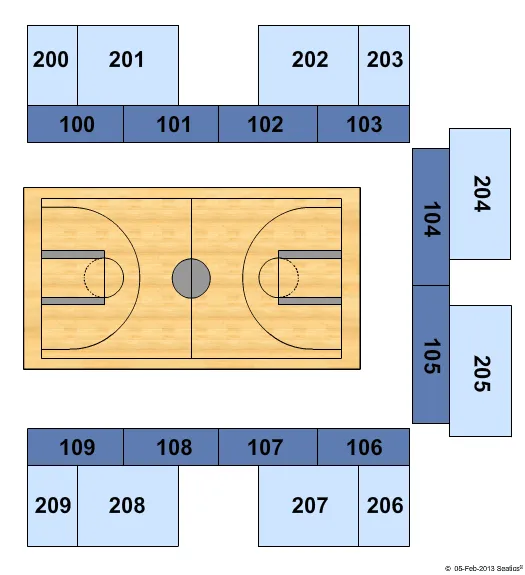GEORGE R BROWN CONVENTION CENTER BASKETBALL Seating Map Seating Chart